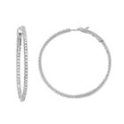 14k Gold 1 Carat T.w. Diamond Inside Out Hoop Earrings, Women's
