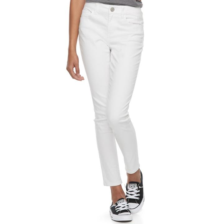 Juniors' So&reg; Low Rise Jeggings, Teens, Size: 15, White