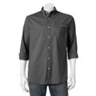 Men's Sonoma Goods For Life&trade; Flexwear Modern-fit Stretch 1-pocket Button-down Shirt, Size: Medium, Dark Grey