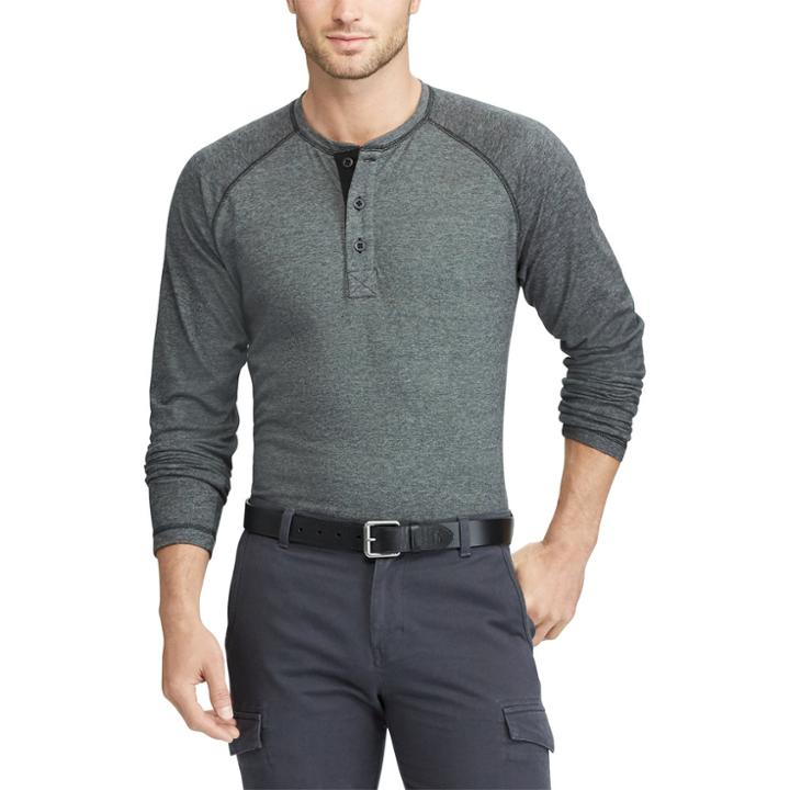 Men's Chaps Classic-fit Henley, Size: Xl, Black