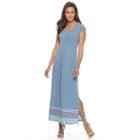 Women's Dana Buchman Shirred Maxi Dress, Size: Small, Blue