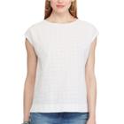 Women's Chaps Eyelet Lace-front Tee, Size: Xl, White