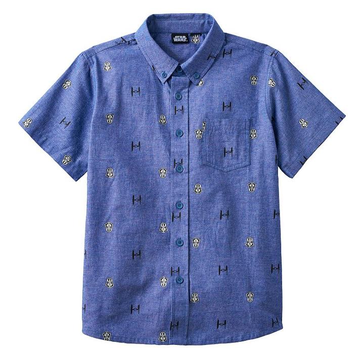 Boys 8-20 Star Wars Darth Vader Button-down Shirt, Boy's, Size: Large, Light Blue