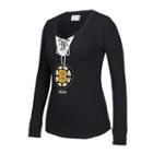Women's Ccm Boston Bruins Lace-up Henley Tee, Size: Large, Multicolor