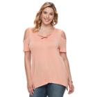 Plus Size French Laundry Crisscross Cold-shoulder Top, Women's, Size: 1xl, Brt Red
