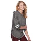 Juniors' Plus Size So&reg; Perfectly Soft Lace-up Hoodie, Size: 1xl, Light Grey