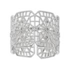 Lc Lauren Conrad Cubic Zirconia Textured Open Rectangular Ring, Women's, Size: 7, Silver