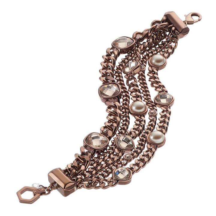 Simply Vera Vera Wang Station Multi Strand Chain Bracelet, Women's, Dark Beige