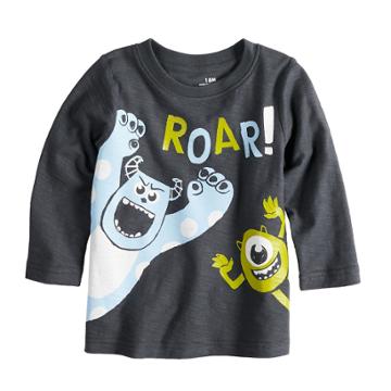 Disney/pixar Monsters Inc. Baby Boy Roar Long Sleeve Slubbed Tee By Jumping Beans&reg;, Size: 12 Months, Med Grey