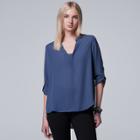 Women's Simply Vera Vera Wang Abstract Print Blouse, Size: Small, Blue