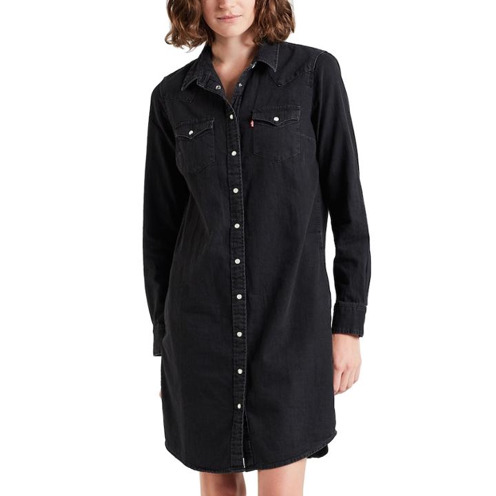 Women's Levi's® Ultimate Western Jean Shirtdress, Size: Small, Black