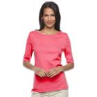 Women's Croft & Barrow&reg; Button-shoulder Tee, Size: Small, Med Pink