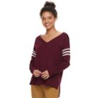 Juniors' So&reg; High-low V-neck Sweater, Teens, Size: Xxs, Dark Pink