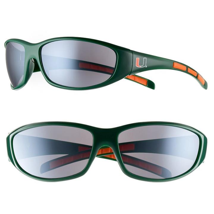 Adult Miami Hurricanes Wrap Sunglasses, Multicolor