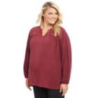 Plus Size Maternity Oh Baby By Motherhood&trade; Lace Peasant Top, Women's, Size: 2xl, Red