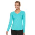 Women's Fila Sport&reg; Essential V-neck Long Sleeve Tee, Size: Xl, Turquoise/blue (turq/aqua)
