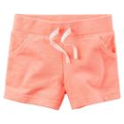 Girls 4-8 Carter's Solid French Terry Shorts, Girl's, Size: 8, Orange