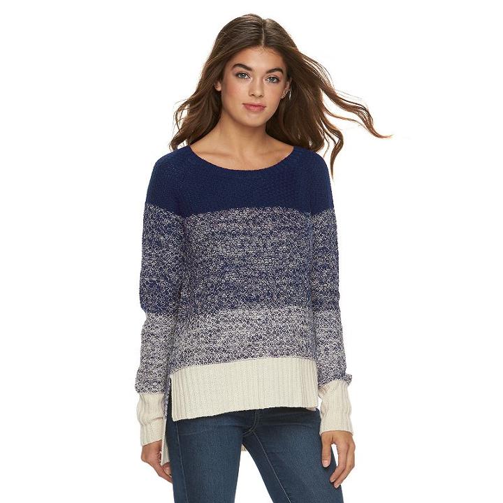 Juniors' Cloud Chaser Vented High-low Sweater, Girl's, Size: Xl, Blue Other