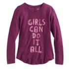 Girls 7-16 & Plus Size Mudd® V-neck Thermal Graphic Tee, Size: 20 1/2, Purple
