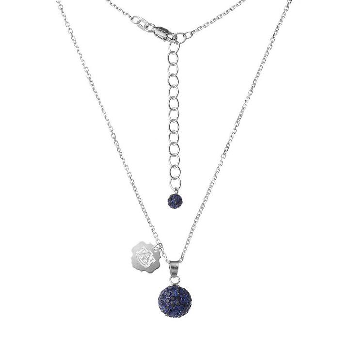 Auburn Tigers Crystal Sterling Silver Team Logo & Ball Pendant Necklace, Women's, Size: 18, Blue