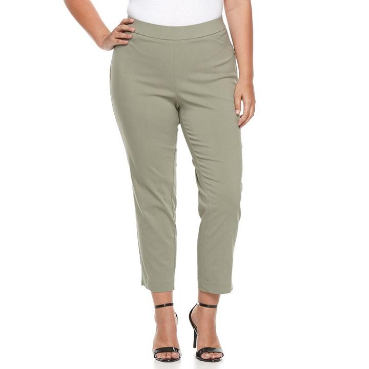 Plus Size Napa Valley Millennium Straight-leg Pants, Women's, Size: 18 W, Green Oth