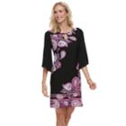 Women's Dana Buchman Paisley Bell-sleeve Shift Dress, Size: Medium, Med Purple