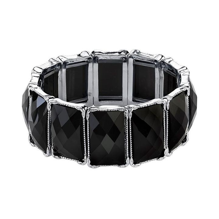 1928 Rectangle Stretch Bracelet, Women's, Size: 7, Black