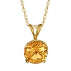 14k Gold Citrine Pendant, Women's, Size: 18, Orange