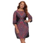 Plus Size Suite 7 Medallion Shift Dress, Women's, Size: 20 W, Orange Oth
