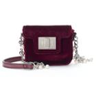 So&reg; Velvet Simulated Pearl Chain Mini Crossbody Bag, Women's, Red