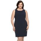 Plus Size Briggs Scoopneck Sheath Dress, Women's, Size: 16 W, Blue (navy)