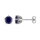 Laura Ashley Sterling Silver Lab Created Sapphire Stud Earrings, Women's, Blue