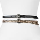 Apt. 9&reg; Leopard Skinny Belt Set, Women's, Size: Xl, Black