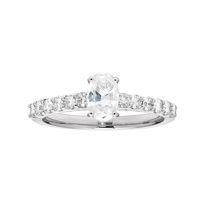 14k Gold 1 Carat T.w. Igl Certified Diamond Oval Engagement Ring, Women's, Size: 10, White