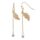 Lc Lauren Conrad Leaf Nickel Free Linear Drop Earrings, Women's, Blue