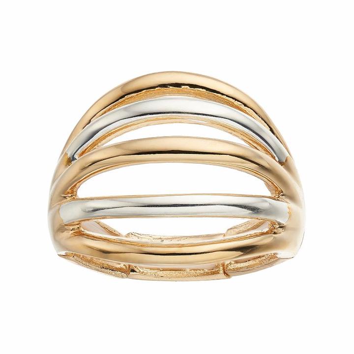 Jennifer Lopez Two Tone Multi Row Stretch Ring, Women's, Size: 7, Multicolor