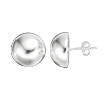 Pure 100 Dome Stud Earrings, Women's, Grey