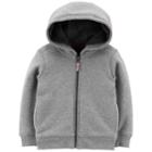 Baby Boy Carter's Velboa Lined Hoodie, Size: 3 Months, Light Grey