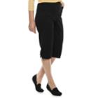 Women's Croft & Barrow&reg; Lace-up Hem Skimmer Capris, Size: Small, Black