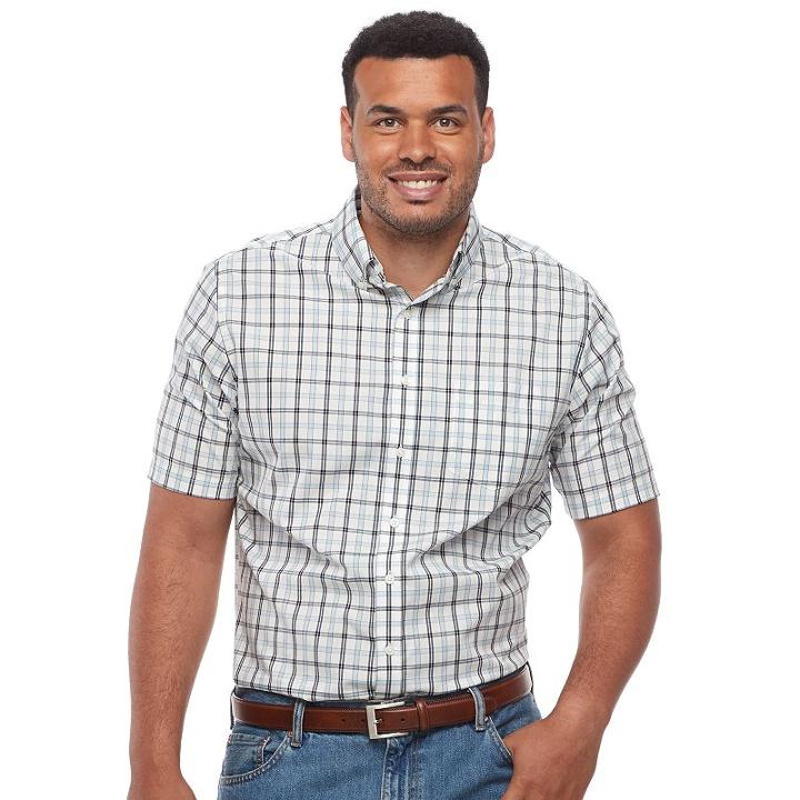 Big & Tall Croft & Barrow&reg; True Comfort Regular-fit Stretch Button-down Shirt, Men's, Size: Xxl Tall, White Oth