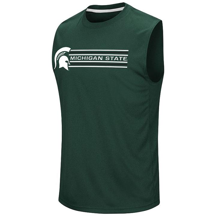 Men's Colosseum Michigan State Spartans Circuit Muscle Tee, Size: Xl, Dark Green