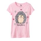 Girls 7-16 Hedgehug Glitter Hedgehog Graphic Tee, Girl's, Size: Medium, Med Pink