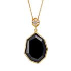 Sophie Miller Onyx & Cubic Zirconia 14k Gold Over Silver Pendant Necklace, Women's, Size: 18, Black