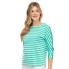 Women's Izod Lace-trim Boatneck Tee, Size: Medium, Blue