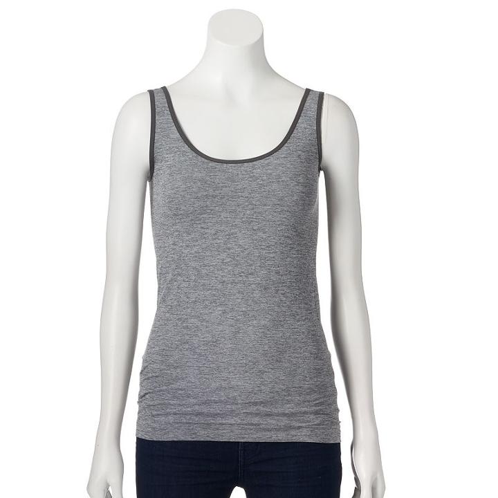 Petite Apt. 9&reg; Essential Seamless Tank, Women's, Size: Ps/pm, Grey (charcoal)