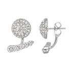 Simply Vera Vera Wang Pave Dome Nickel Free Front Back Earrings, Women's, Silver