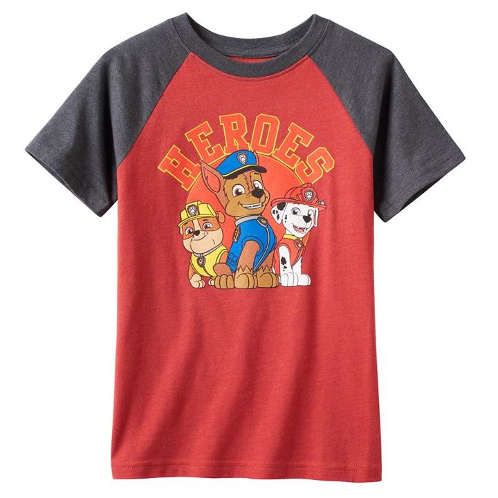 Boys 4-7 Paw Patrol Rubble, Chase & Marshall Heroes Graphic Tee, Boy's, Size: Medium (7), Dark Red