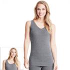Women's Cuddl Duds Softwear Reversible Tank, Size: Regular, Grey (charcoal)
