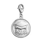Personal Charm Sterling Silver 2016 Graduation Cap Disc Charm, Women's