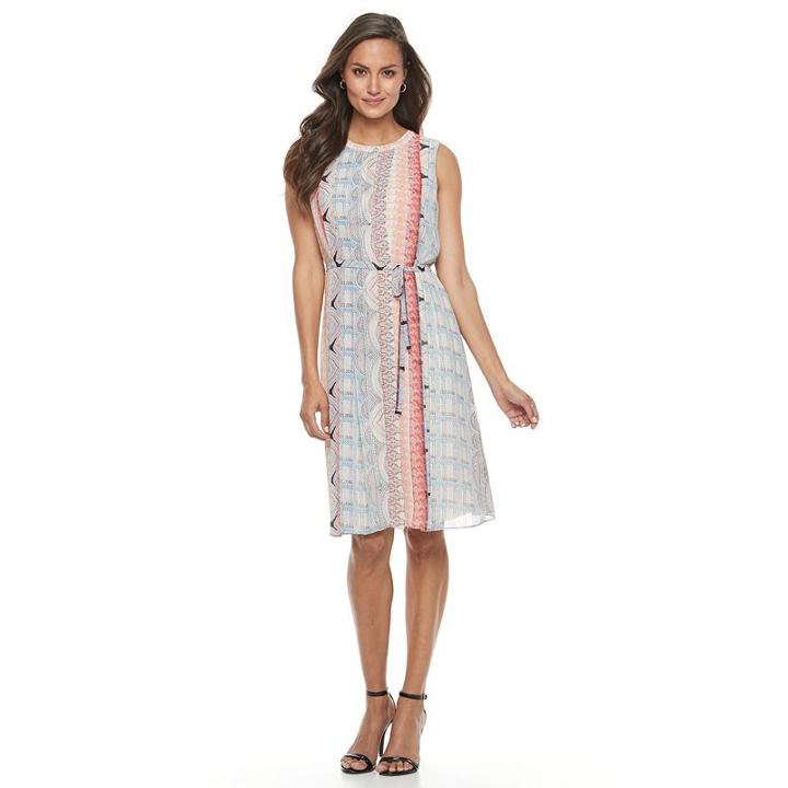 Women's Dana Buchman Chiffon Popover Dress, Size: Xs, Lt Beige